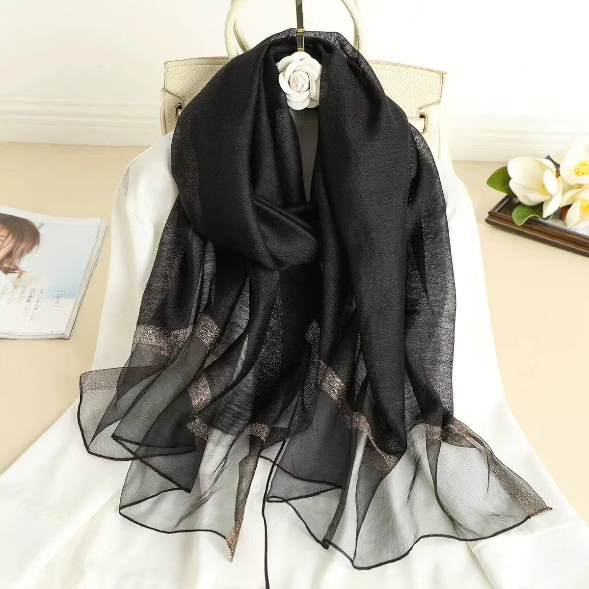 Aurira Embroidered Silk Shawl