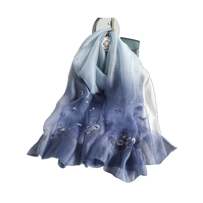 Aurira Embroidered Silk Shawl