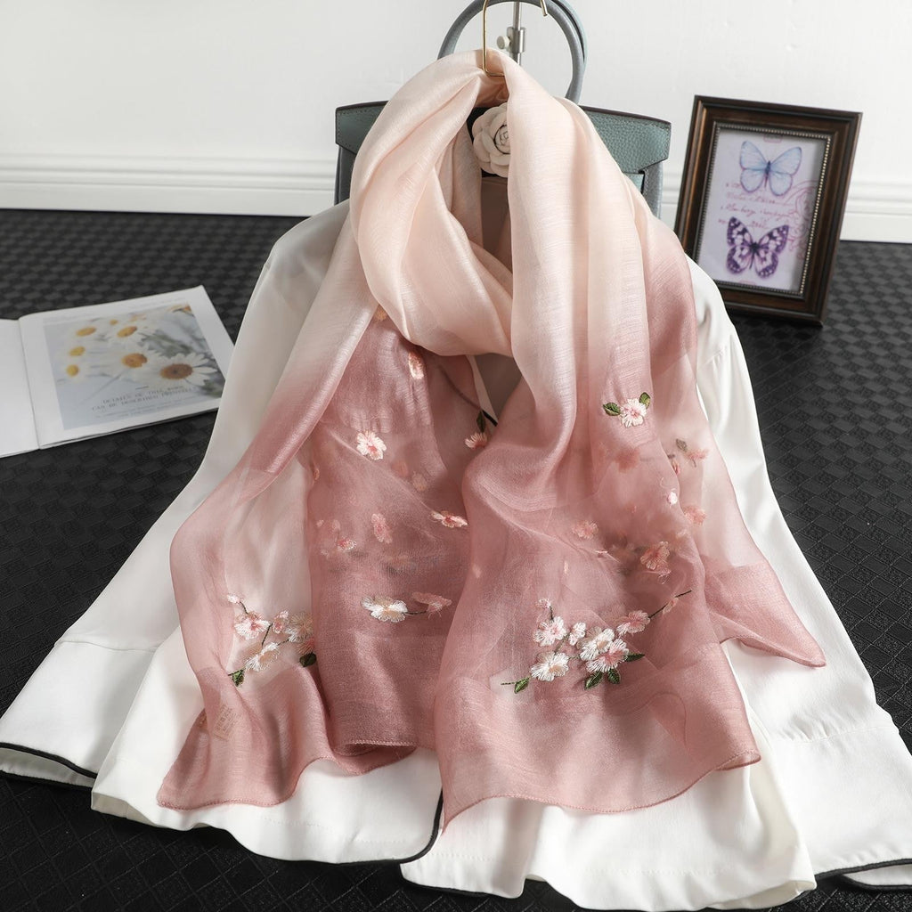 Aurira Embroidered Silk Shawl