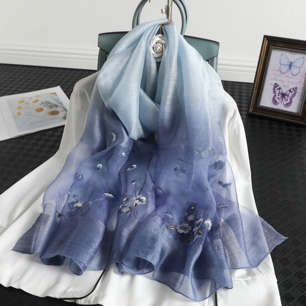 Aurira Embroidered Silk Shawl