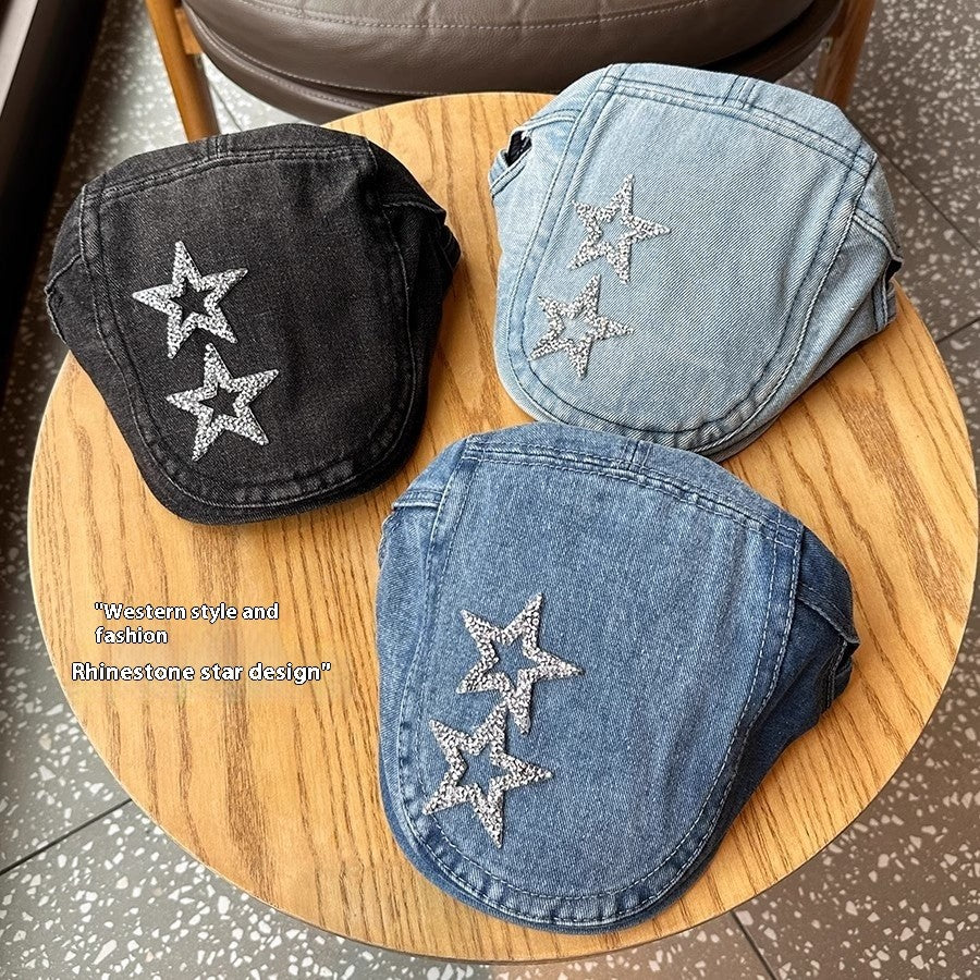 Avelyn Retro Washed Denim Cap