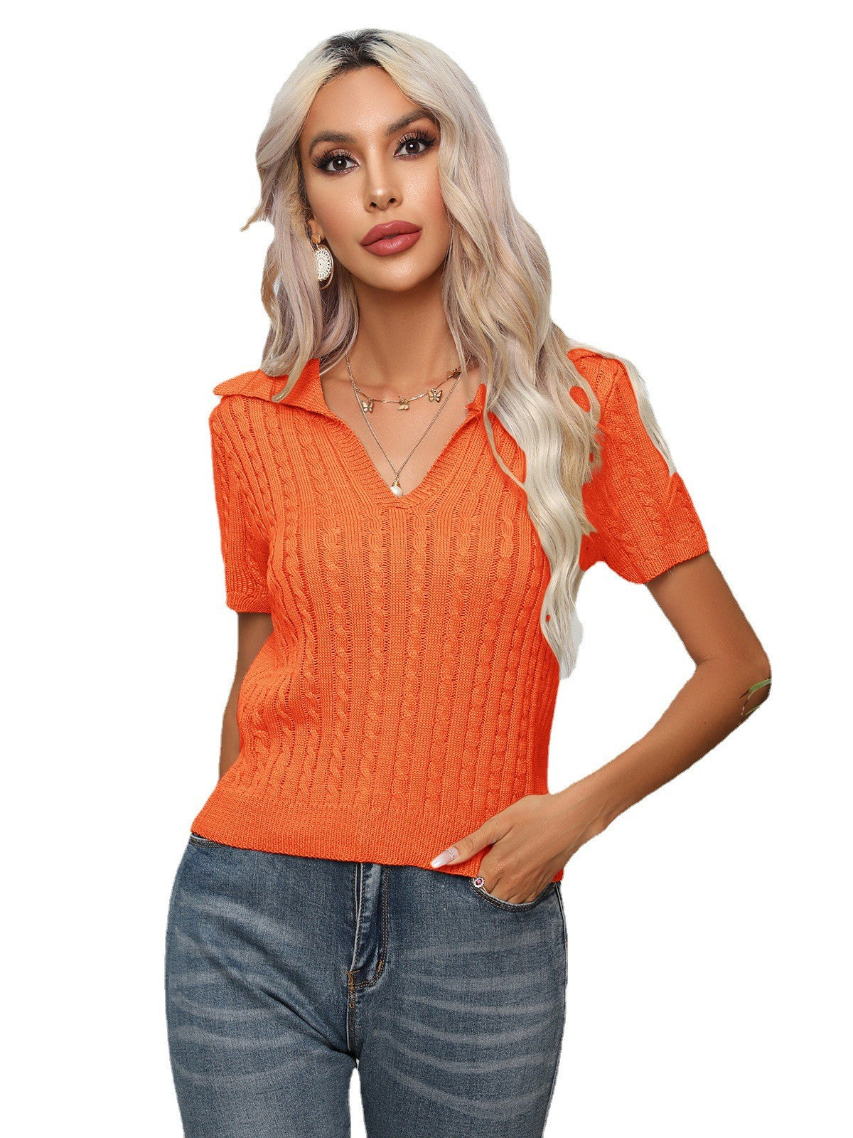 Celira Twist Knit Lapel Sweater