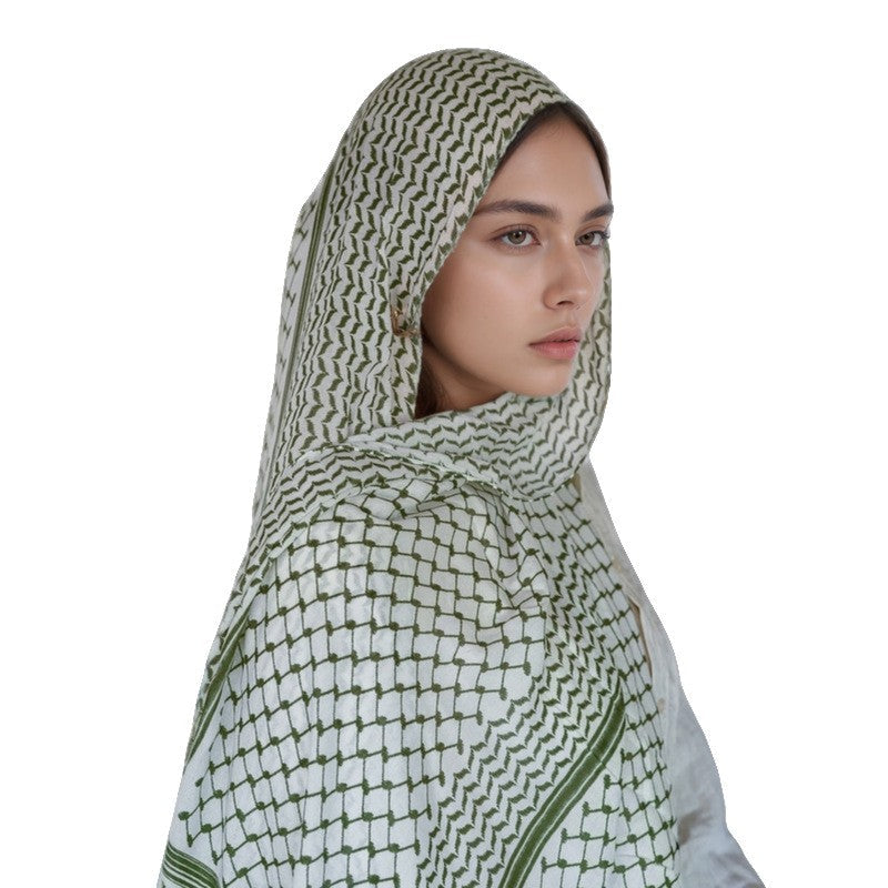 Elvara Chiffon Plaid Scarf