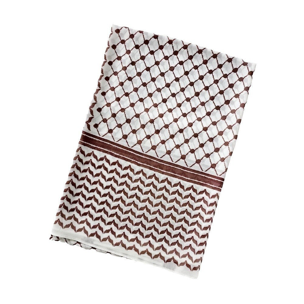 Elvara Chiffon Plaid Scarf