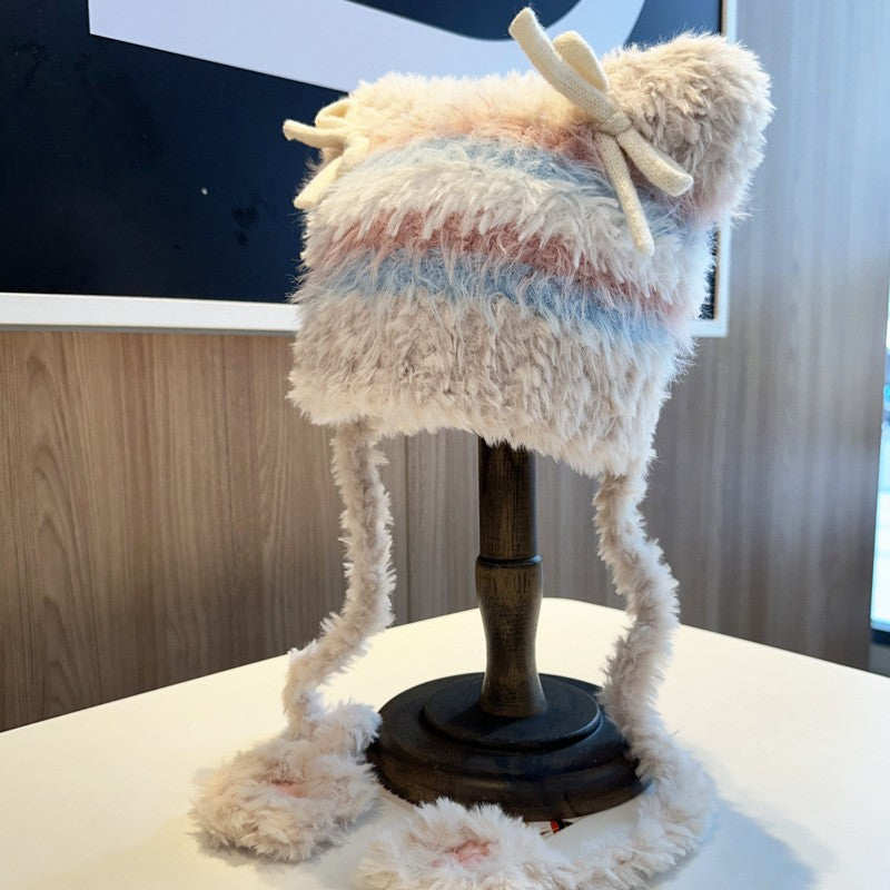 Evira Plush Bow Earmuff Hat