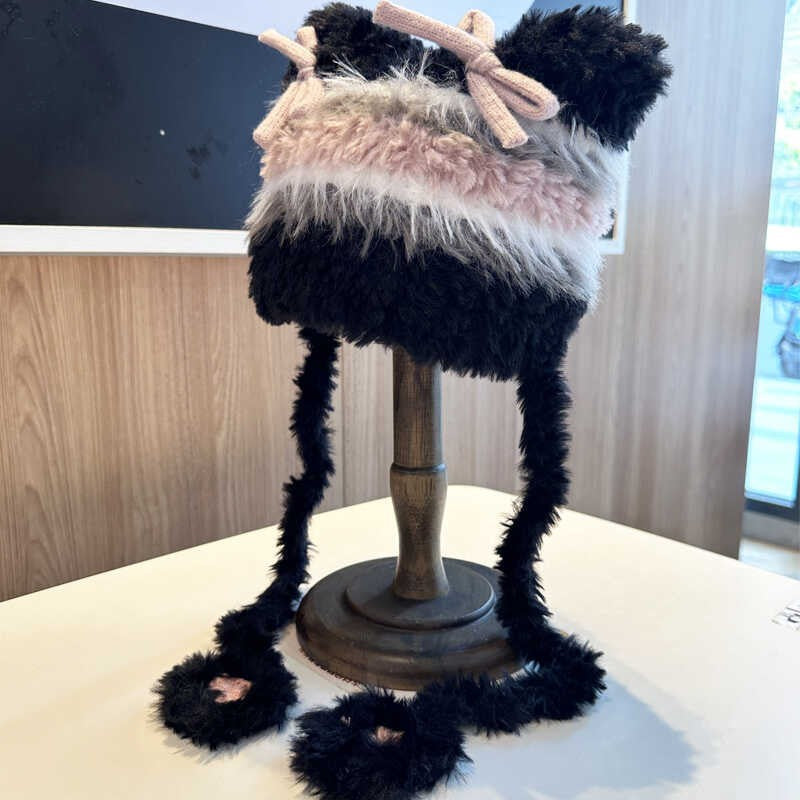 Evira Plush Bow Earmuff Hat