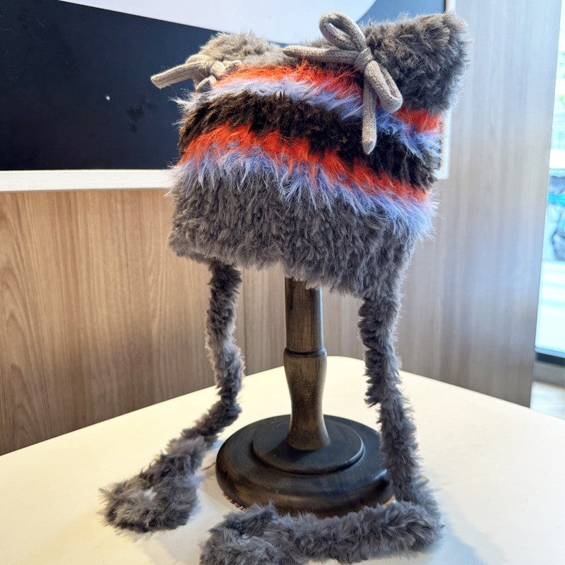 Evira Plush Bow Earmuff Hat
