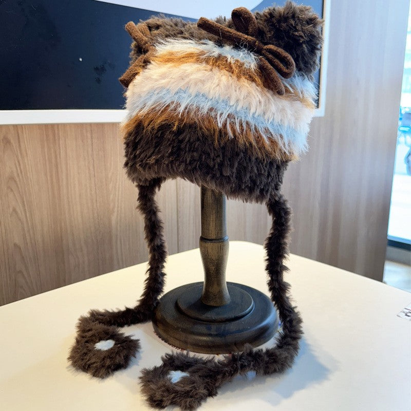 Evira Plush Bow Earmuff Hat