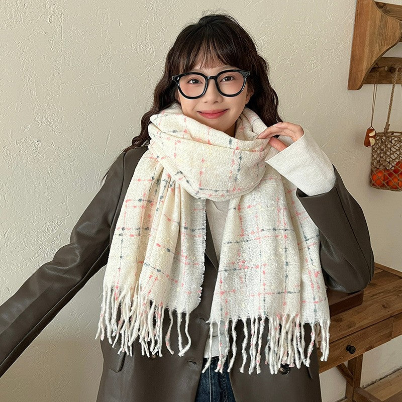 Kaelis Plaid Cashmere-Feel Scarf