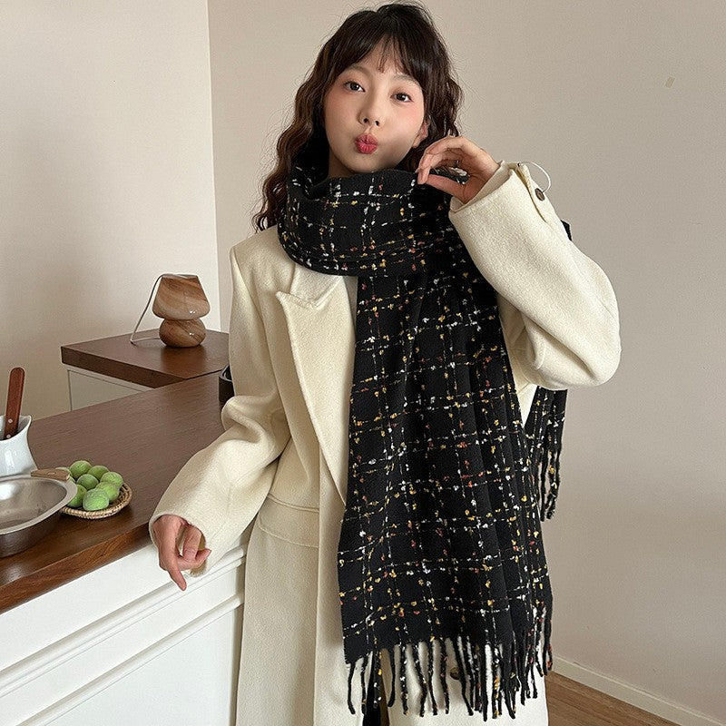 Kaelis Plaid Cashmere-Feel Scarf