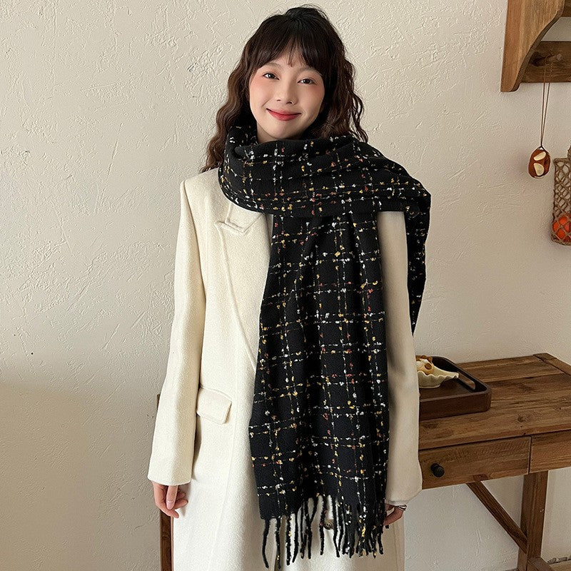 Kaelis Plaid Cashmere-Feel Scarf