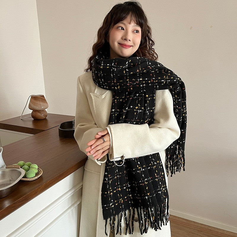 Kaelis Plaid Cashmere-Feel Scarf