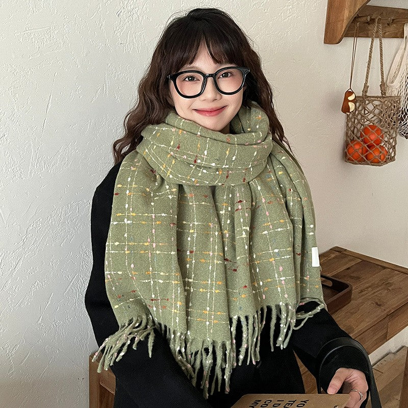 Kaelis Plaid Cashmere-Feel Scarf