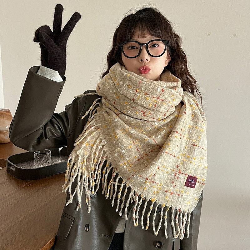 Kaelis Plaid Cashmere-Feel Scarf