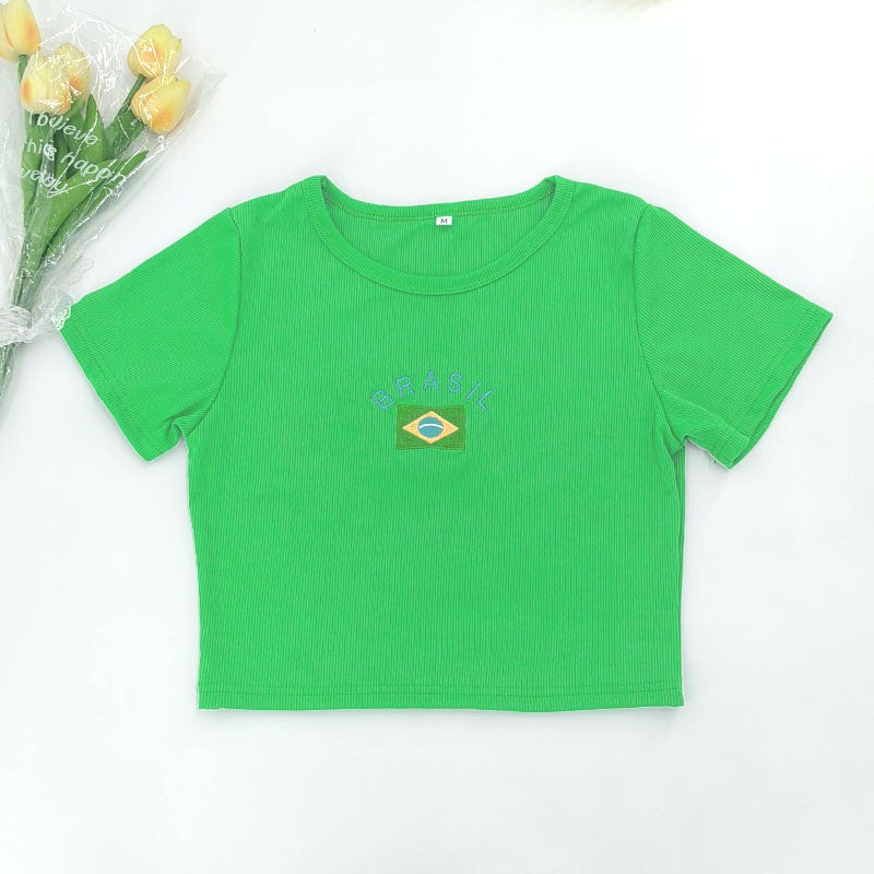 Kaia Graphic Cropped Street Tee