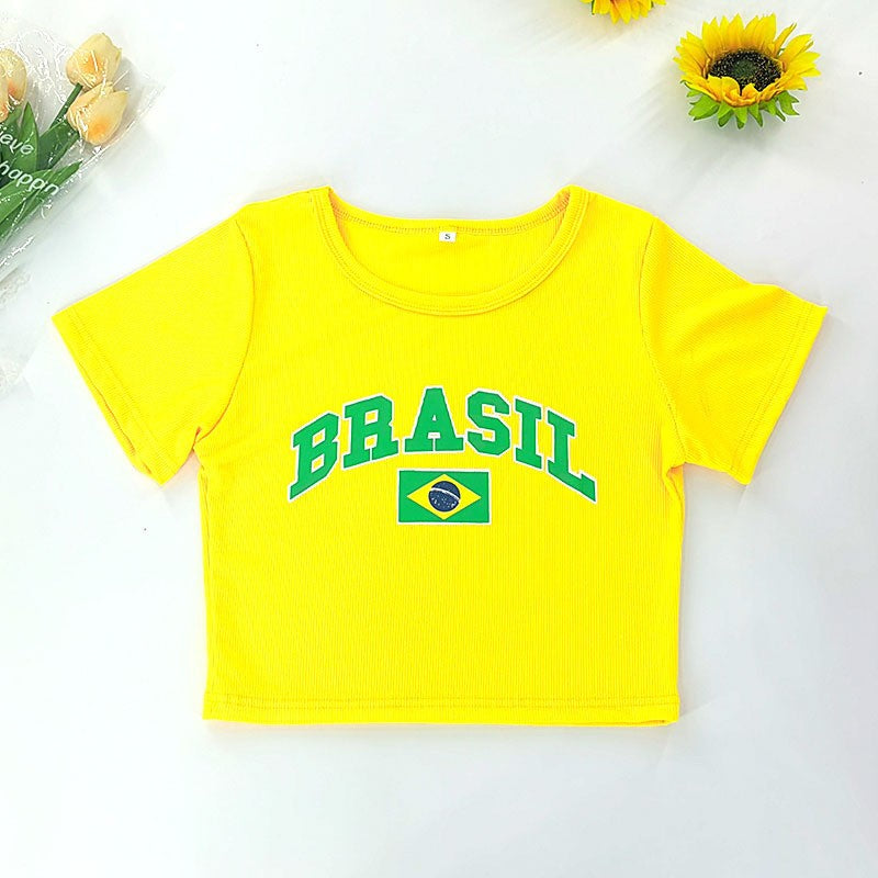 Kaia Graphic Cropped Street Tee
