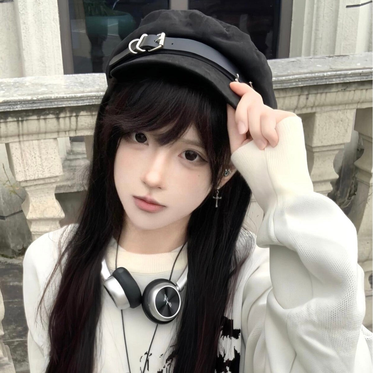 Nareen Cross Embroidered Beret