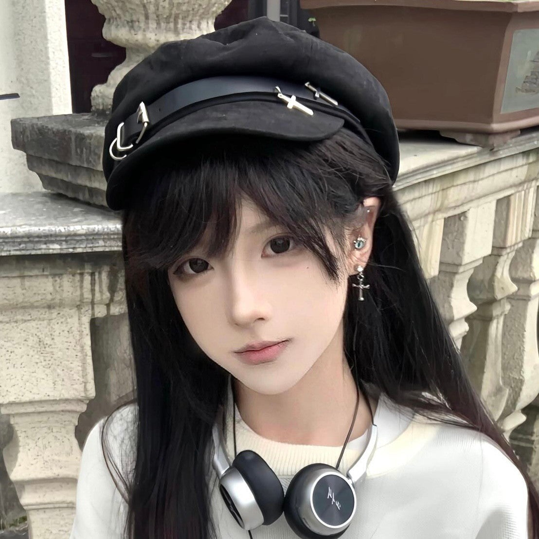 Nareen Cross Embroidered Beret