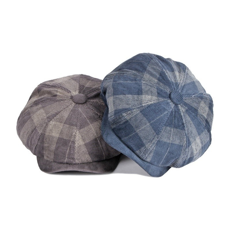 Noelle Corduroy Plaid Beret