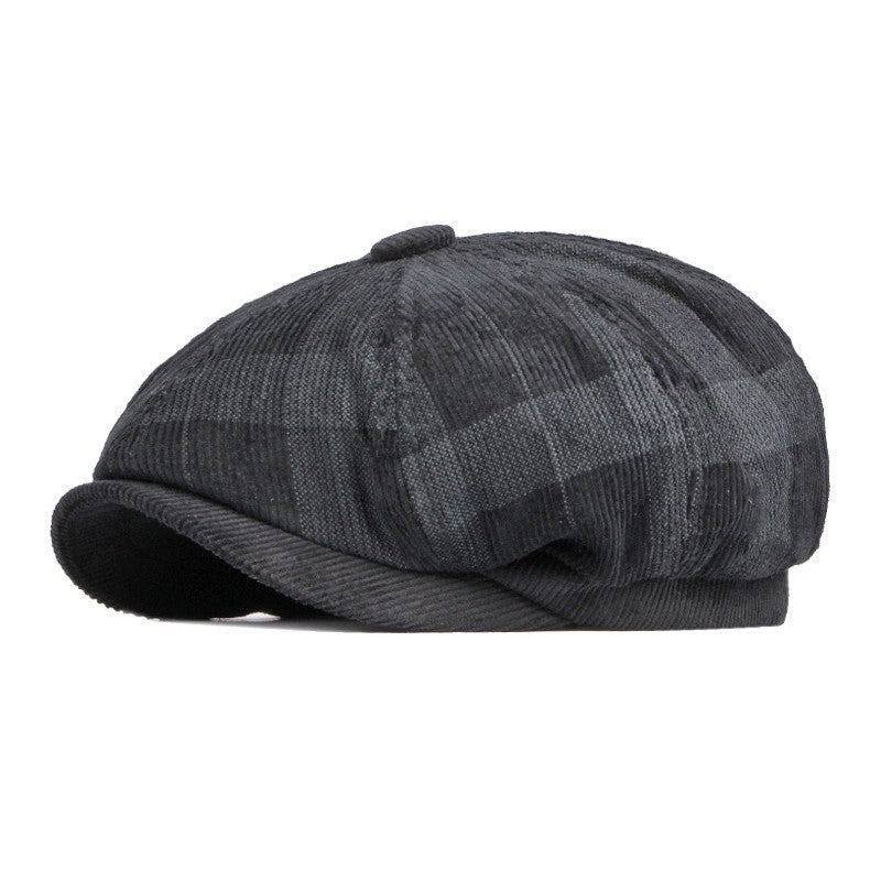 Noelle Corduroy Plaid Beret