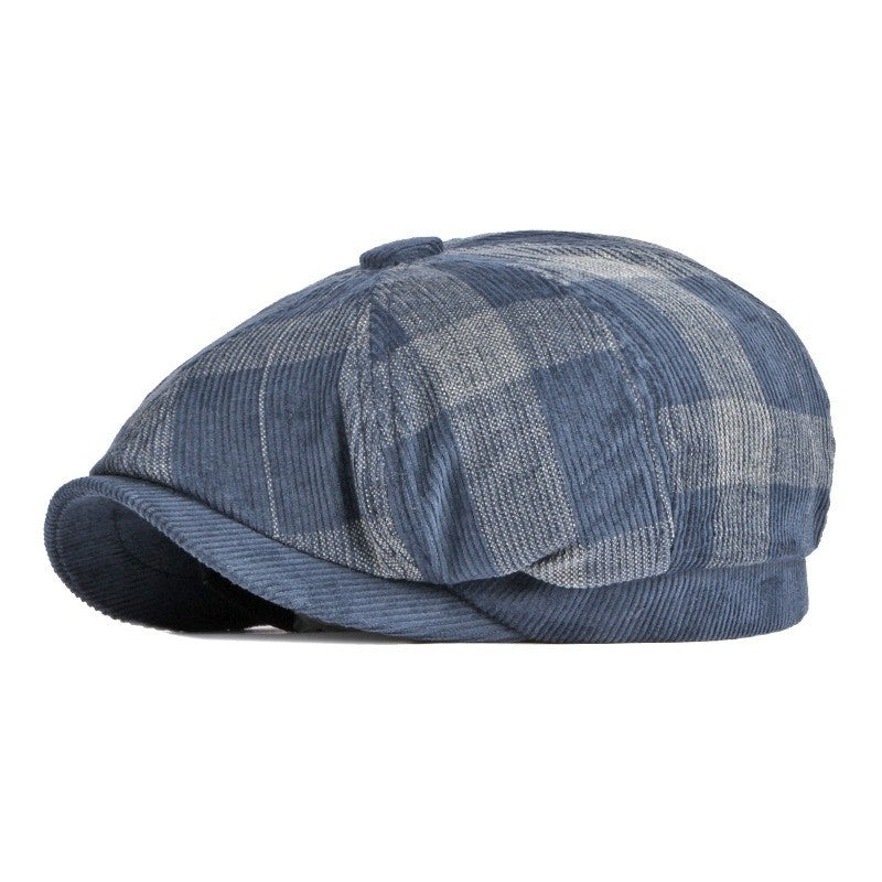Noelle Corduroy Plaid Beret