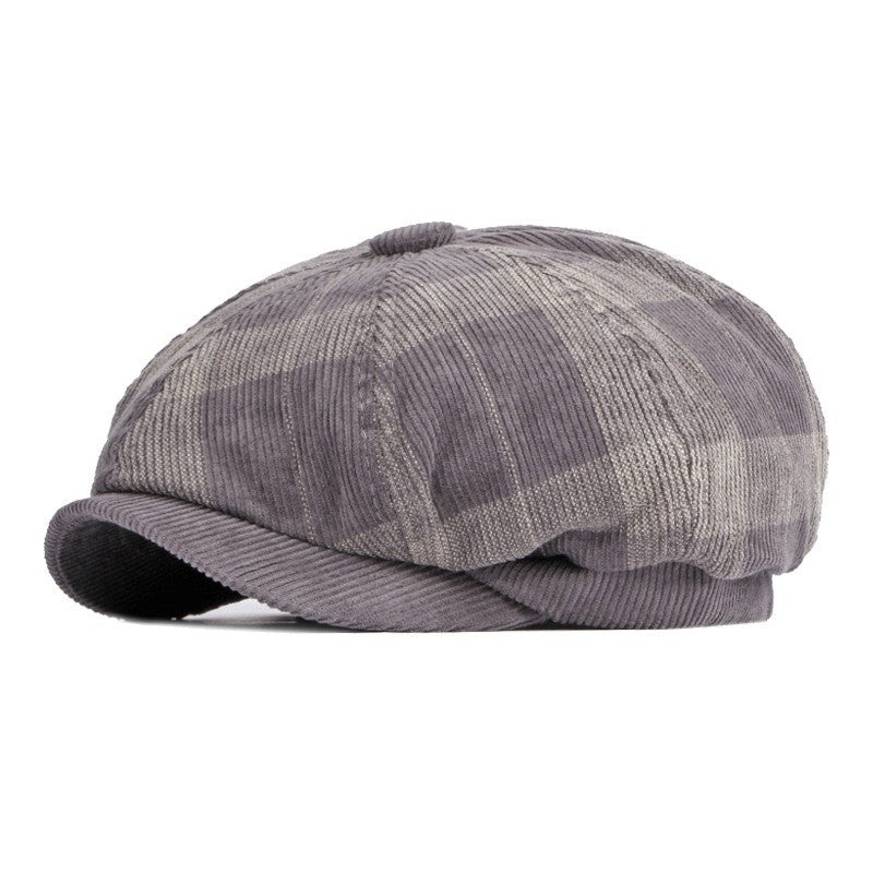 Noelle Corduroy Plaid Beret