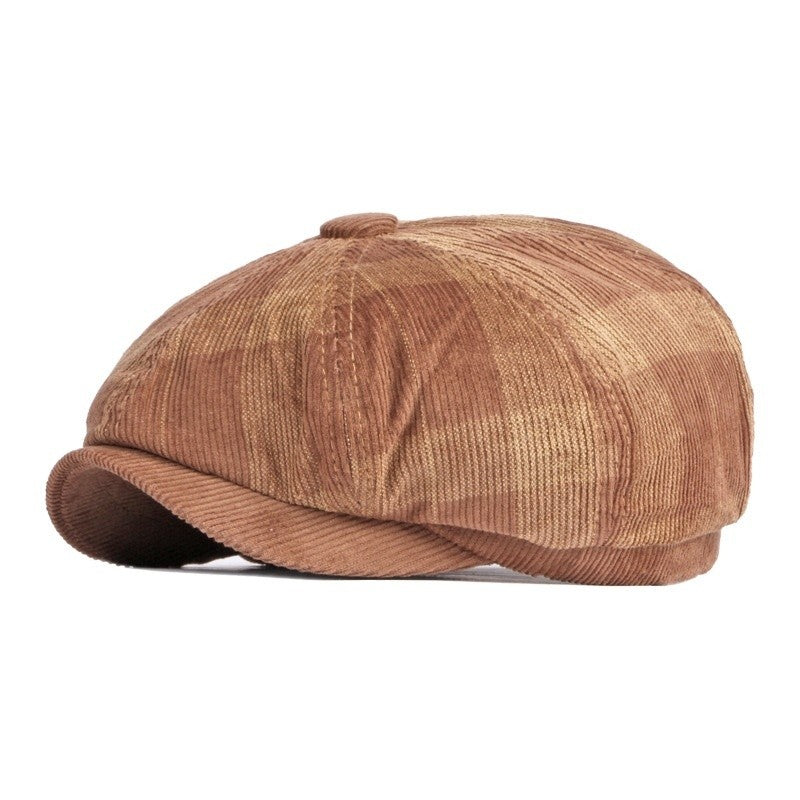 Noelle Corduroy Plaid Beret