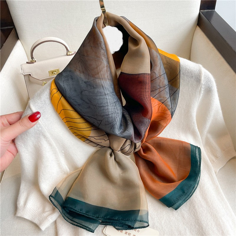 Seraphina Patterned Silk-effect Scarf