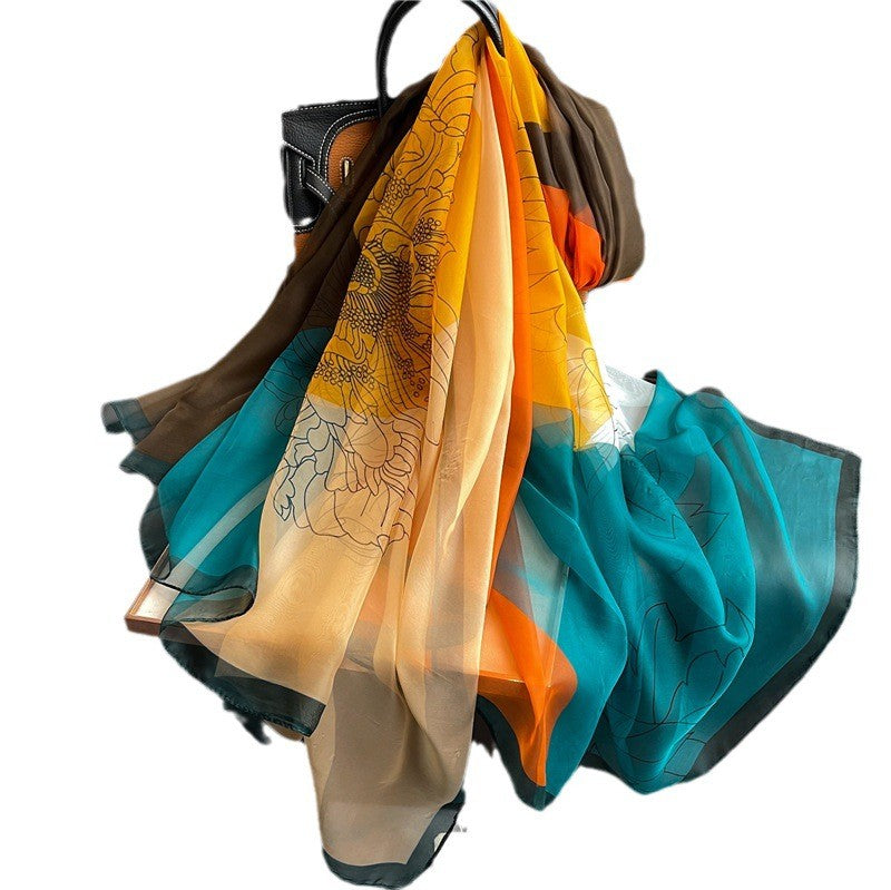 Seraphina Patterned Silk-effect Scarf