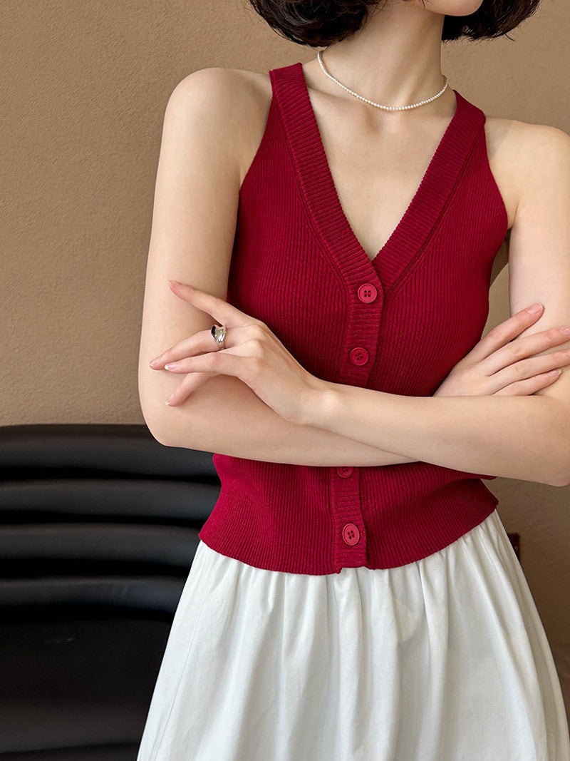 Sorelle V-neck Knit Vest